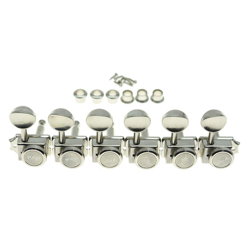 KAISH 6 Inline Guitar Vintage Style Locking Tuners Guitar Tuning Keys Guitar Lock Machine Heads for Strat Tele Nickel - Image 1